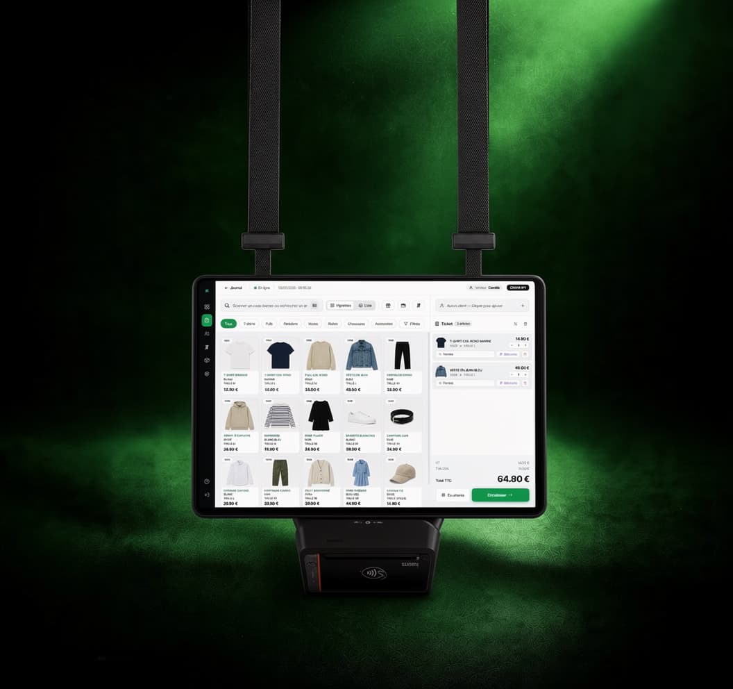 Tablette Sliderz portée en bandoulière avec TPE intégré