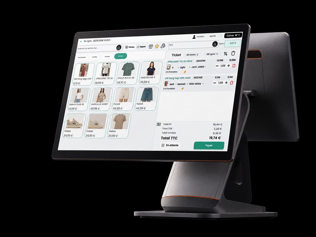 Tablette SUNMI tout-en-un avec TPE, imprimante et scanner intégrés pour commerce de détail
