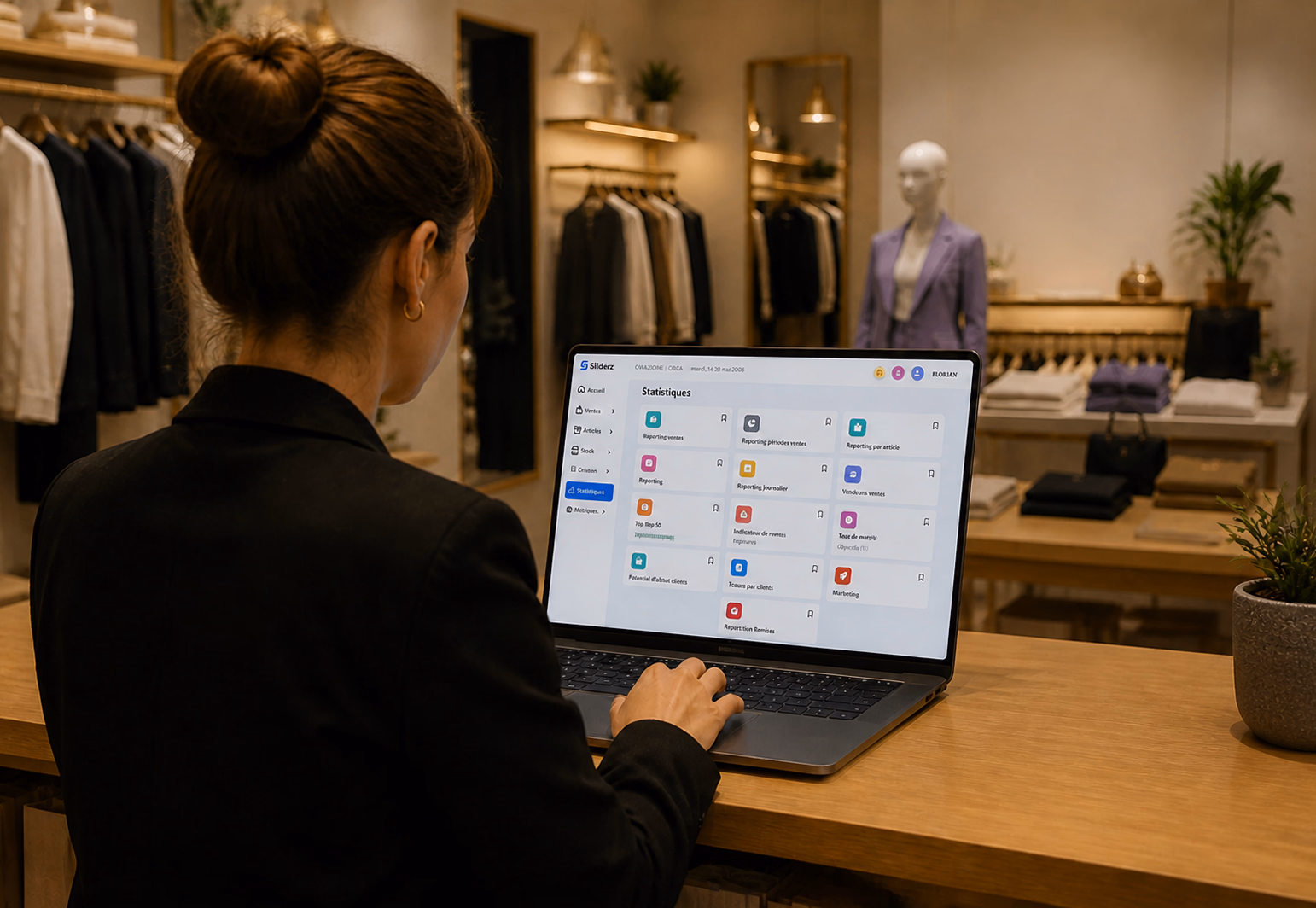 Programme de fidélité Sliderz vu depuis la caisse et le smartphone du client