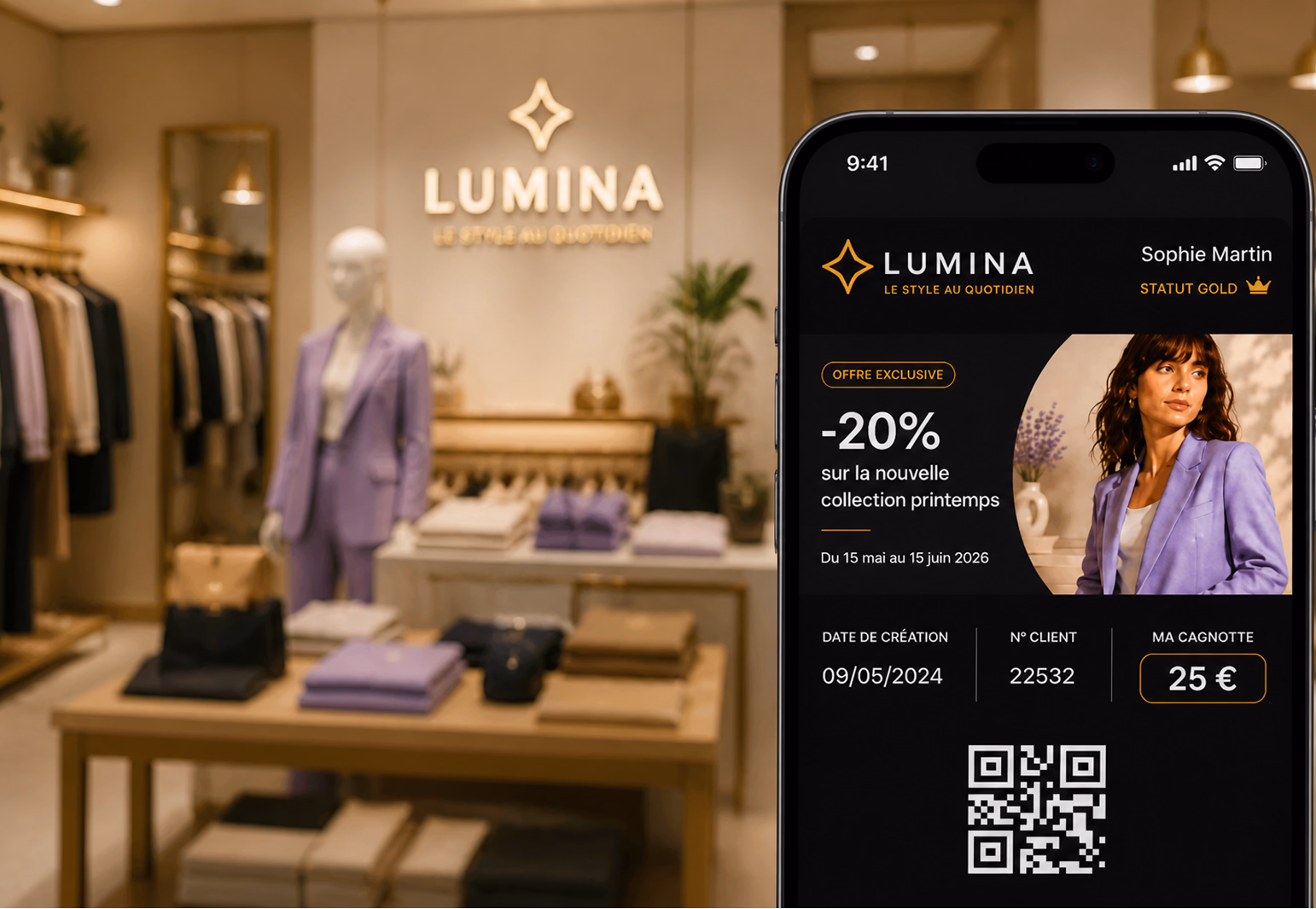 Cliente fidèle réglant son achat dans une boutique équipée Sliderz