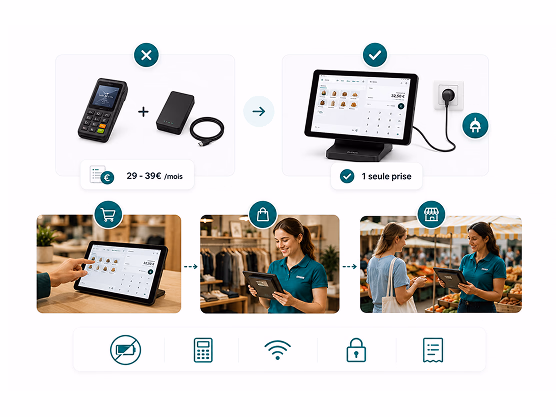 Comparatif entre un TPE séparé et la tablette tout-en-un Sliderz avec TPE intégré