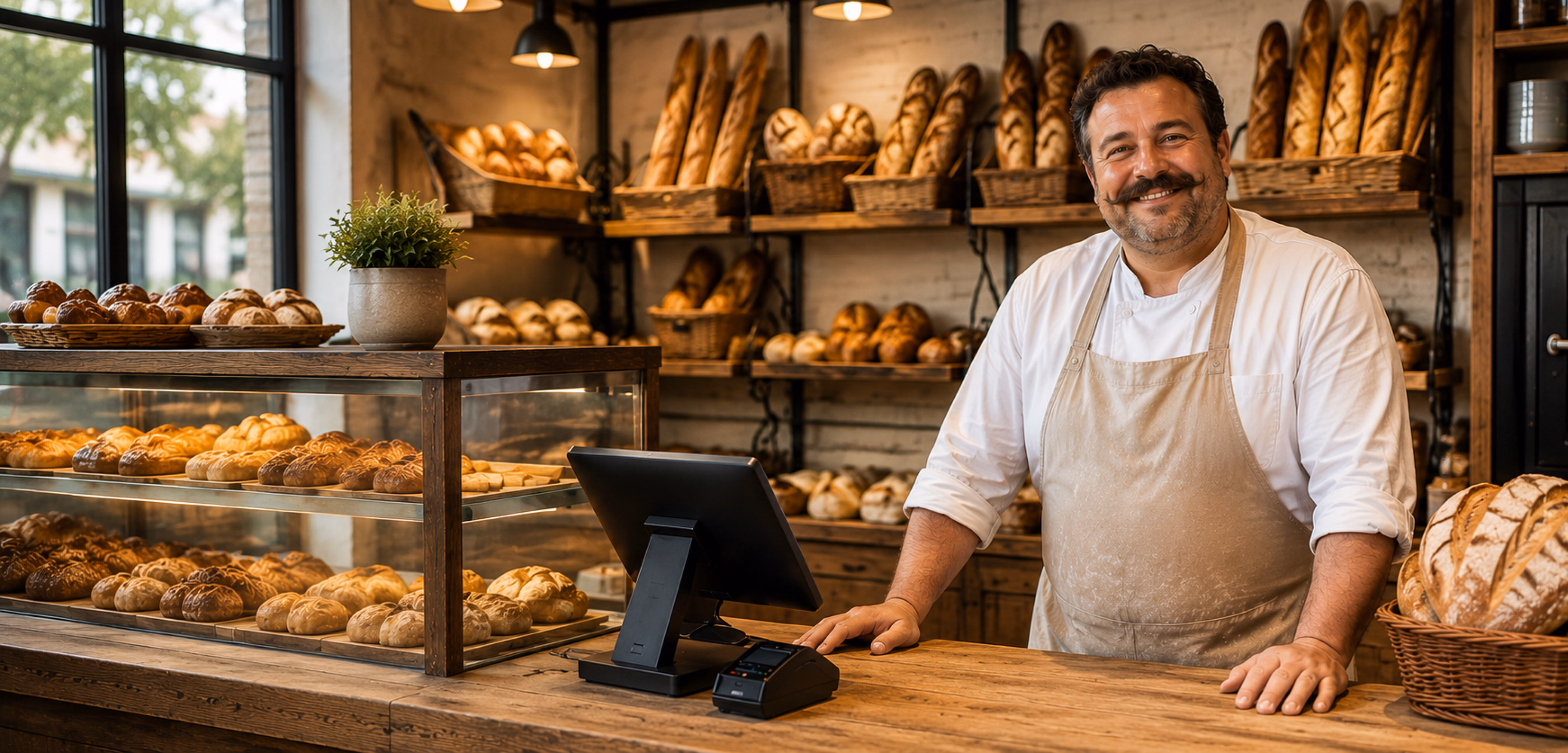 Boulangerie artisanale équipée de la caisse enregistreuse Sliderz